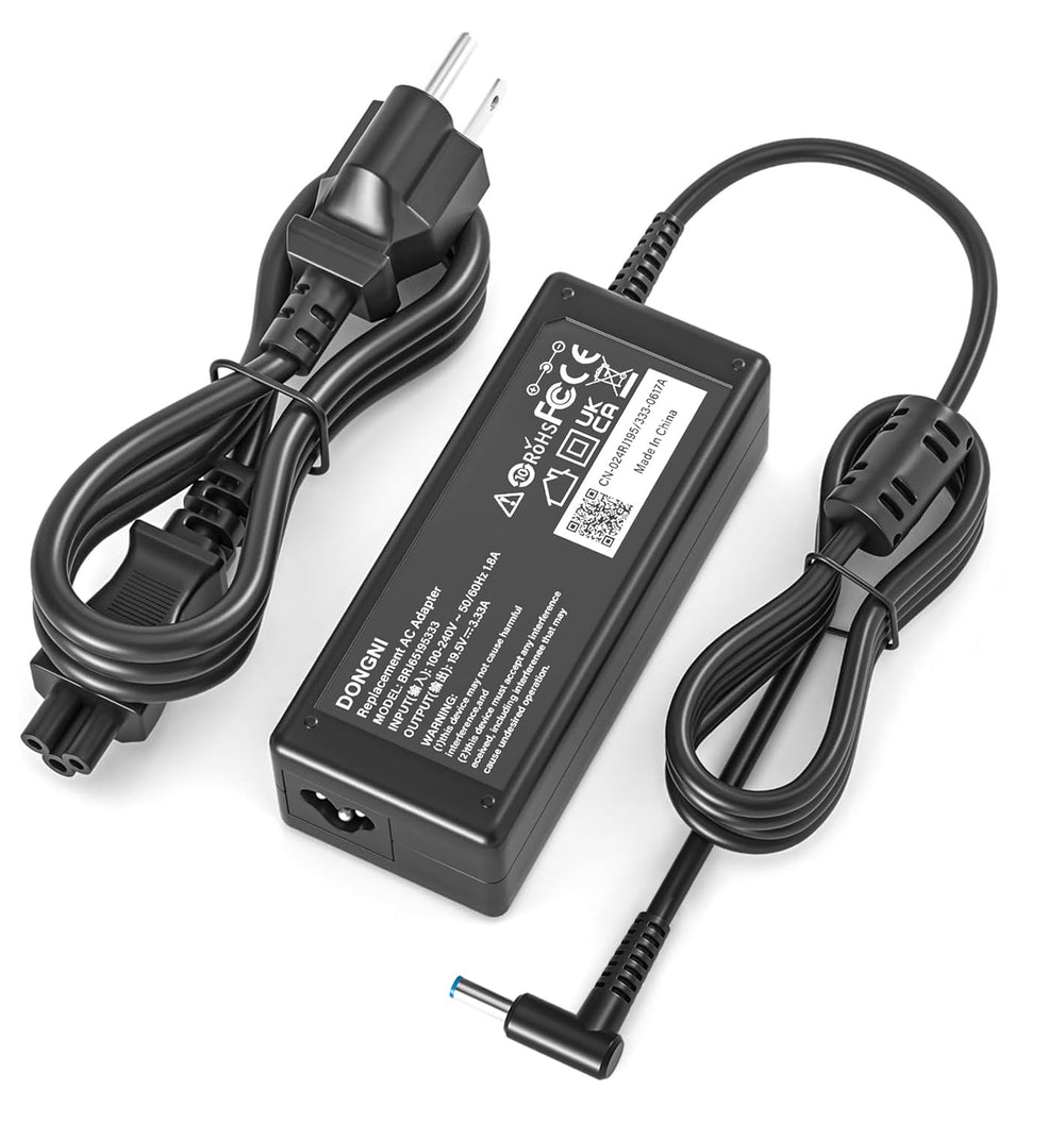 Dongni 65W laptop charger, front view, reliable power for daily use
