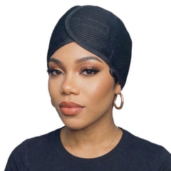 Donna Deluxe foam mesh wrap with olive oil focus nourishes scalp and hair.