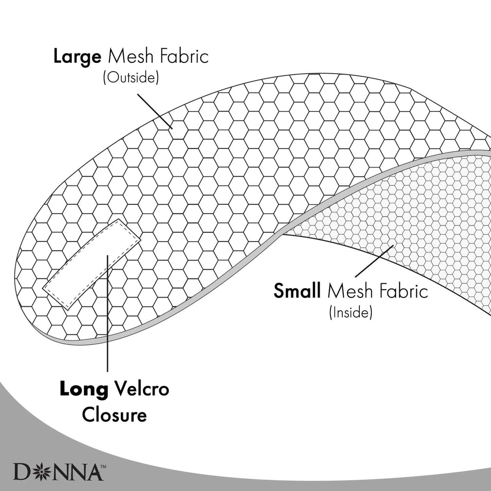 Donna Deluxe wrap shows soft foam padding delivering gentle scalp comfort.