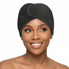 Donna Deluxe wrap highlighting vitamin E treatment for softer, smoother hair during wear.