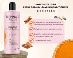 Donna's Recipe leave-in conditioner application scene for between-wash refresh.