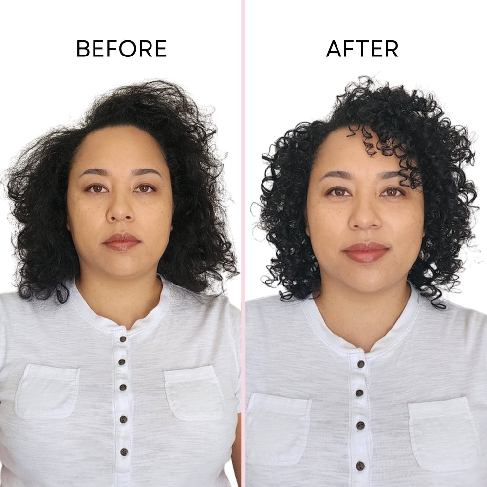 Donna's Recipe leave-in conditioner dispenses smoothly for frizz control.