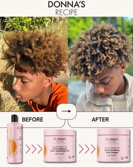 Donna's Recipe cinnamon component swirl in product imagery for balanced scalp