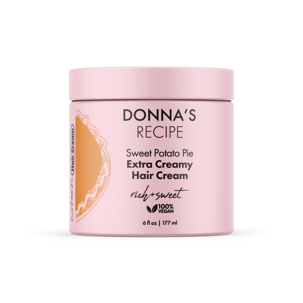 Donna's Recipe by Tabitha Brown Sweet Potato Pie Hair Cream jar front for lightweight hydration