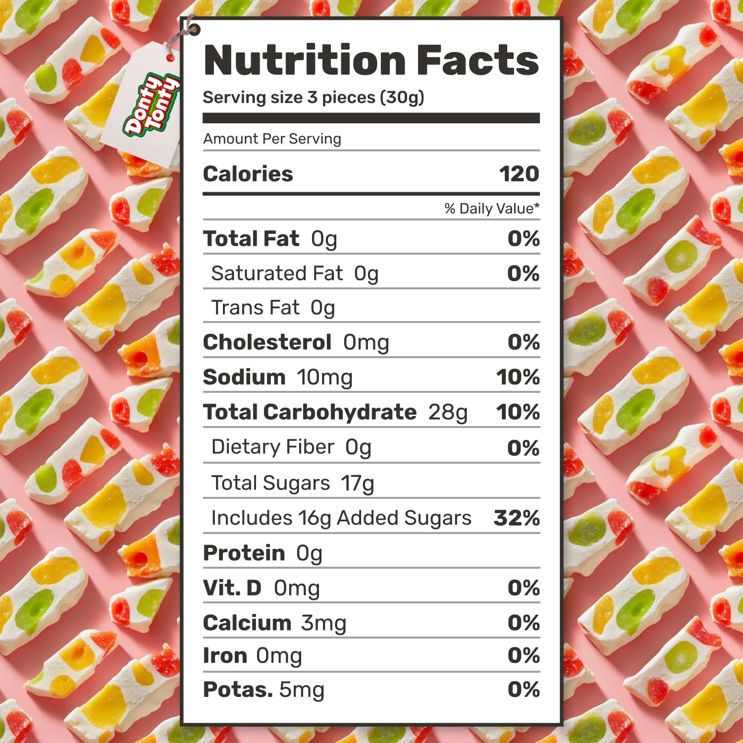 Donty-Tonty clear packaging preserves freshness and visibility