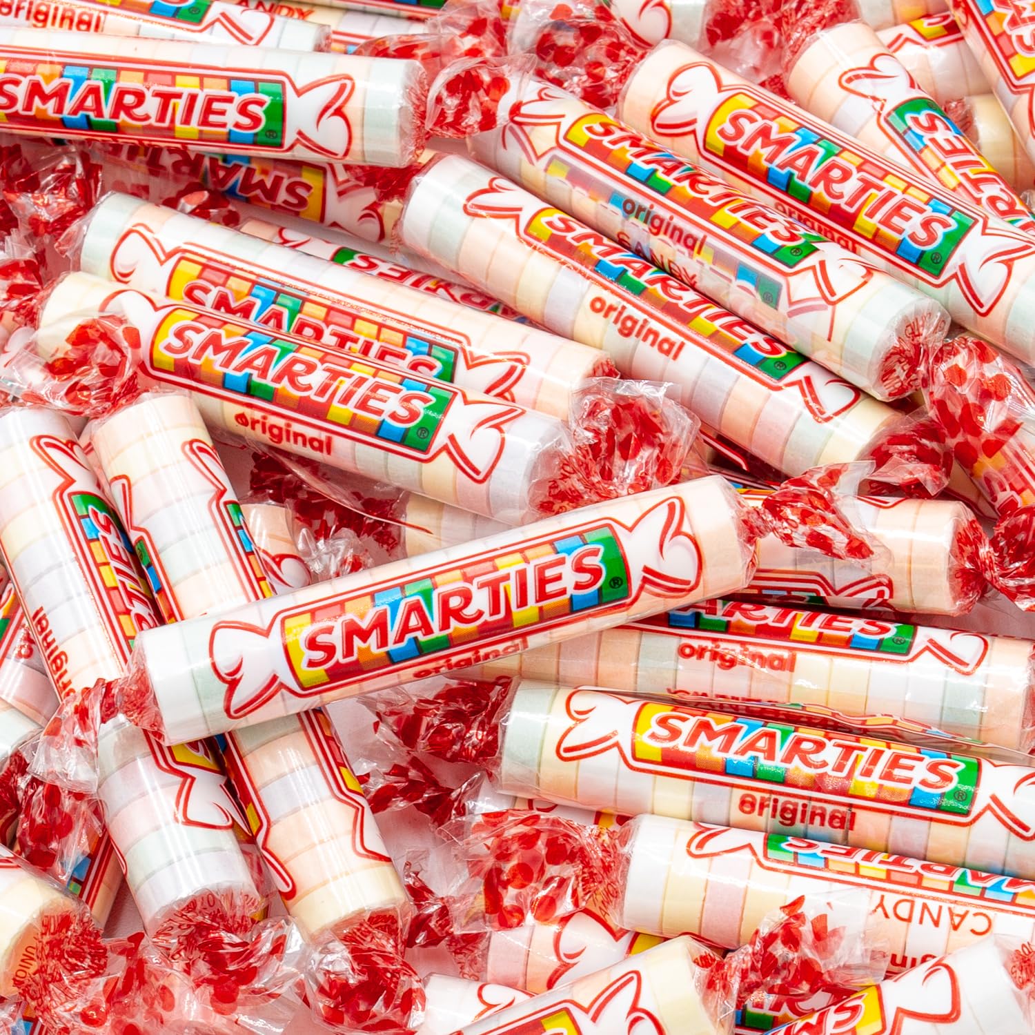 Donty-Tonty Original Candy Rolls assorted close-up with fruity flavors in a 1 lb bag