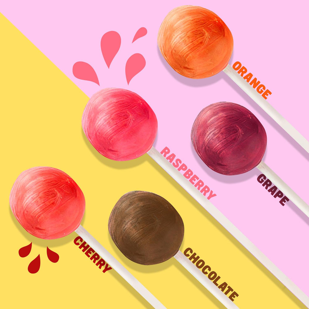 Donty-Tonty Pops Lollipops five flavors visible for flavor variety lovers