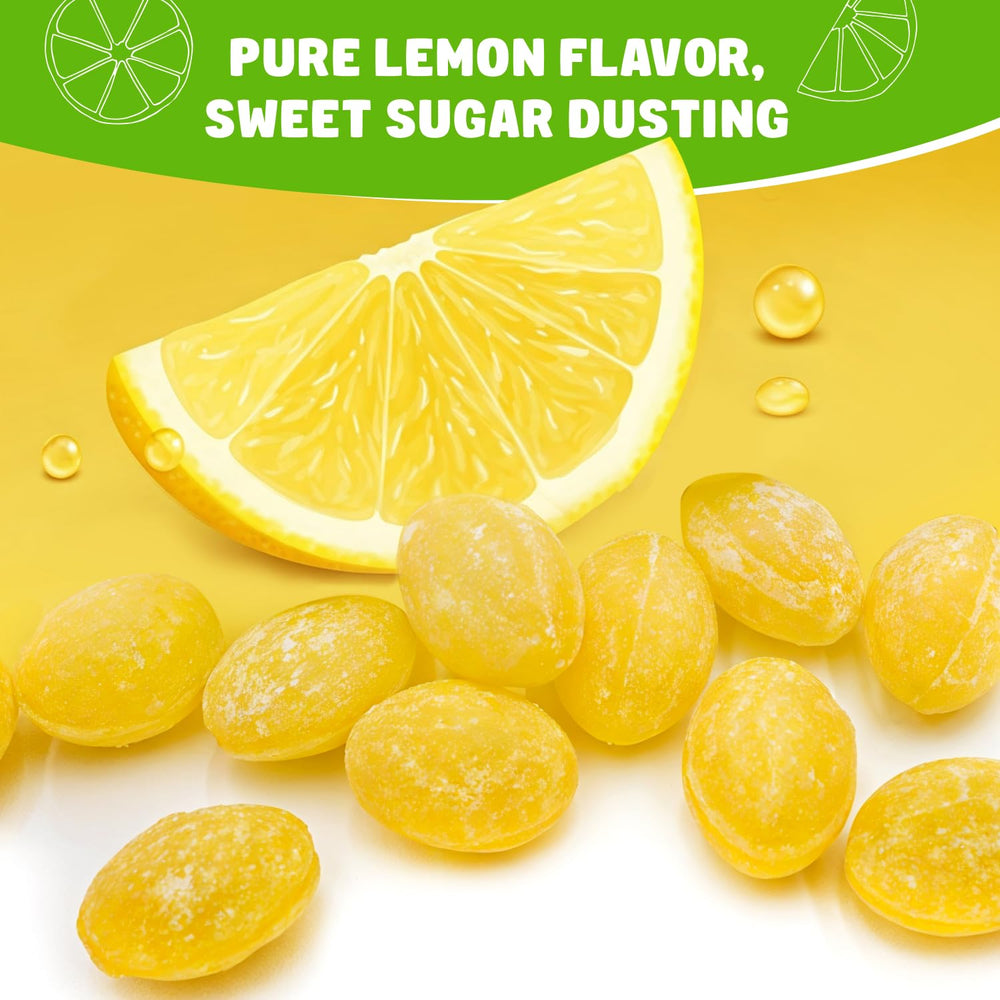 Donty-Tonty Sanded Lemon Drops closeup texture reveals sugar crystals for on-the-go snacking