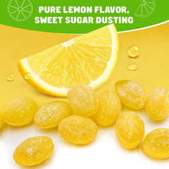 Donty-Tonty Sanded Lemon Drops closeup texture reveals sugar crystals for on-the-go snacking