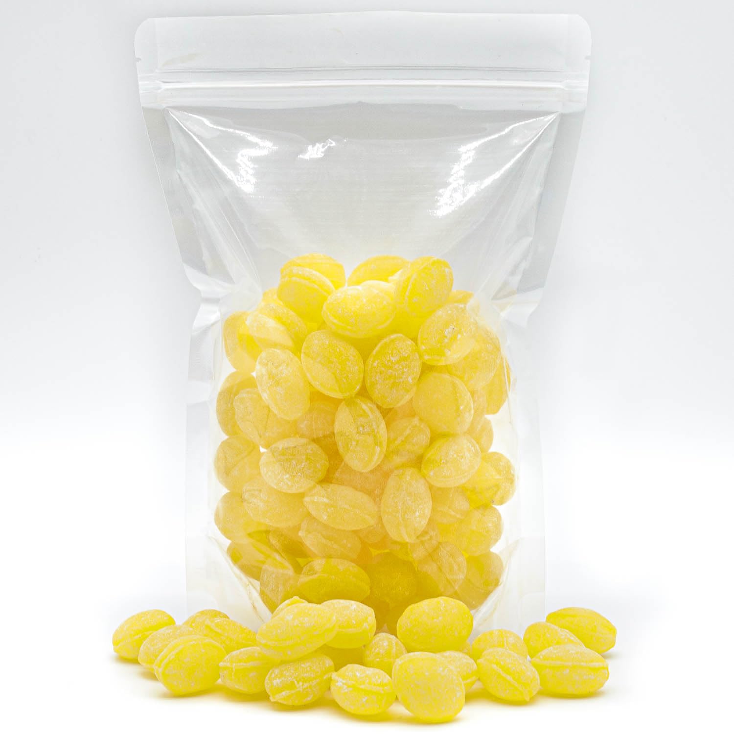 Donty-Tonty Sanded Lemon Drops label highlights natural flavor and fat-free option