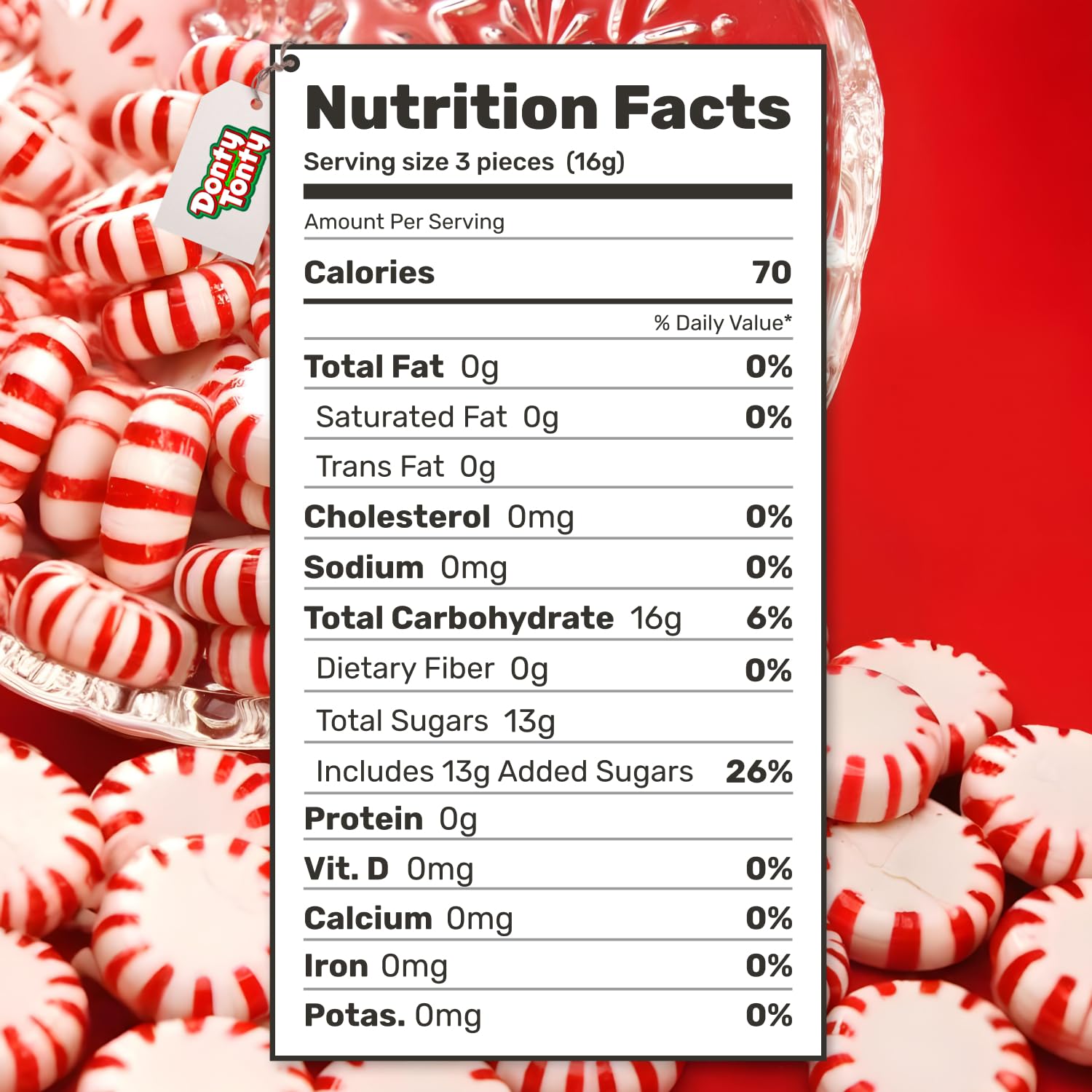 Donty-Tonty Starlight Peppermint Candy individually wrapped mints for on-the-go refreshment.