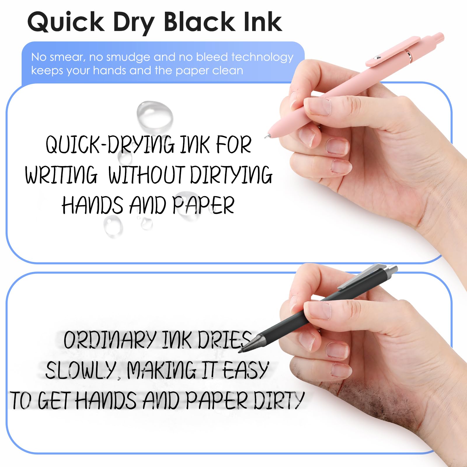Donyang Gel Pens 7-pack retractable action demonstrates easy one-click extension.