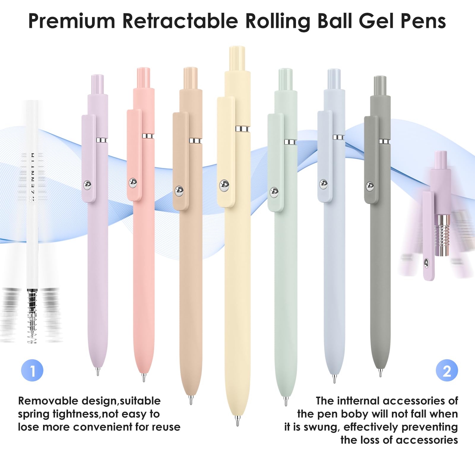 Donyang Gel Pens 7-pack soft grip enhances comfort during long writing sessions.
