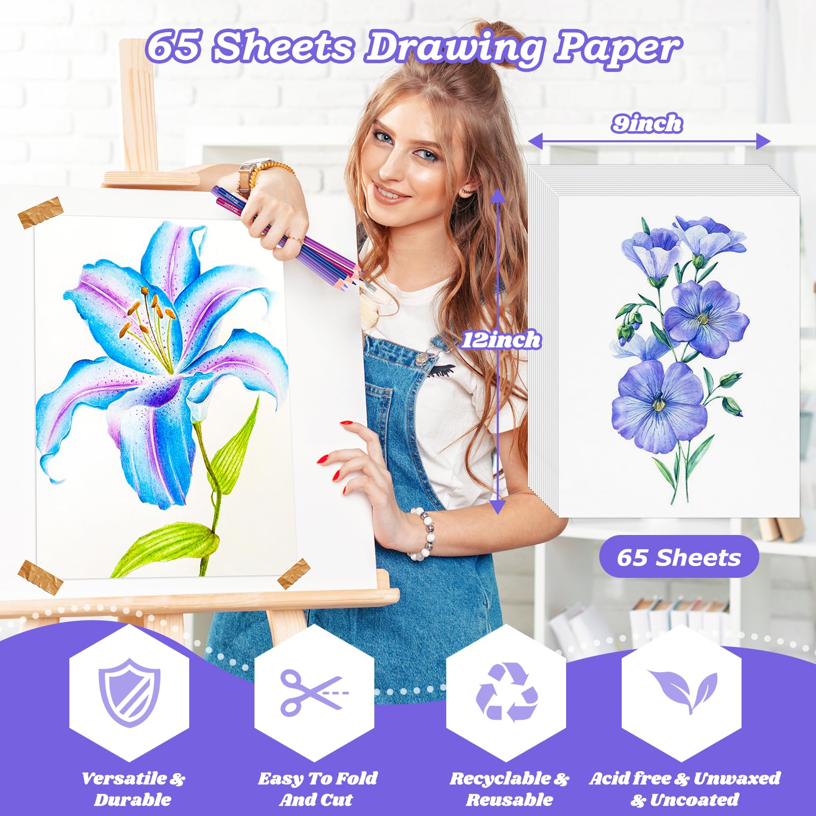 Donyang sketching paper 68lb sturdy surface for pencils and inks