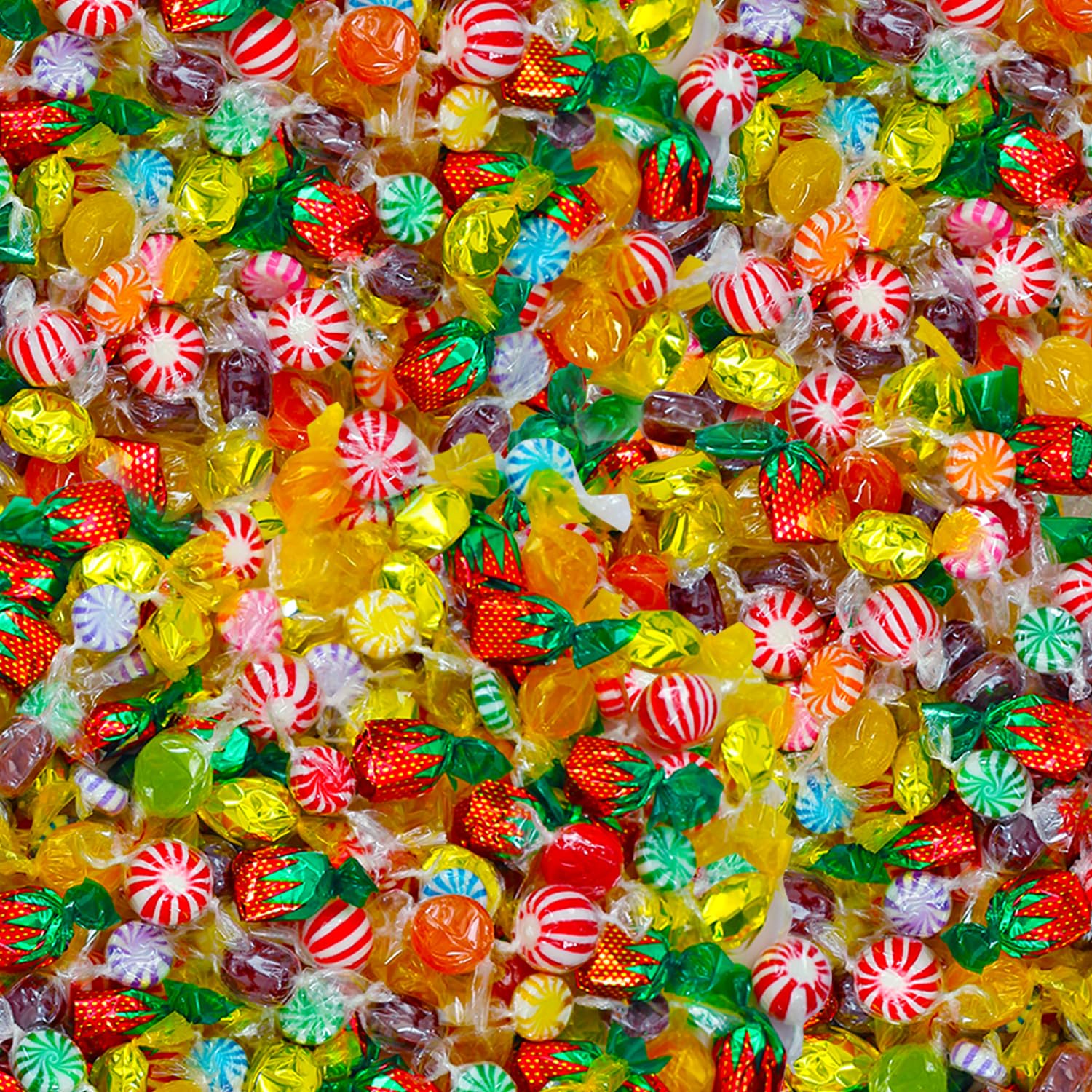 Dooboe hard candy mix assorted flavors on display for guests.