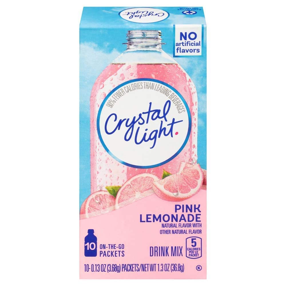 Doofie Deals Crystal Light Pink Lemonade drink mix packets offer convenient, low-calorie hydration.