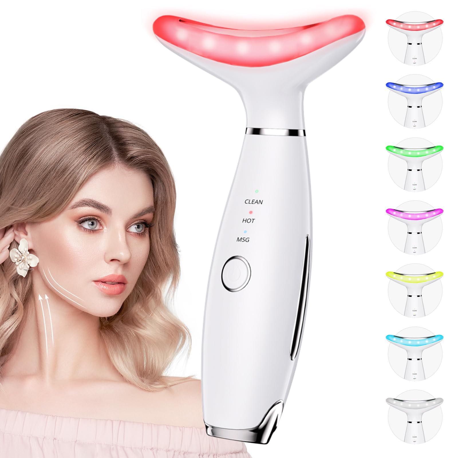 Dopsikn 7-color galvanic machine on face front view supports gentle skincare routines