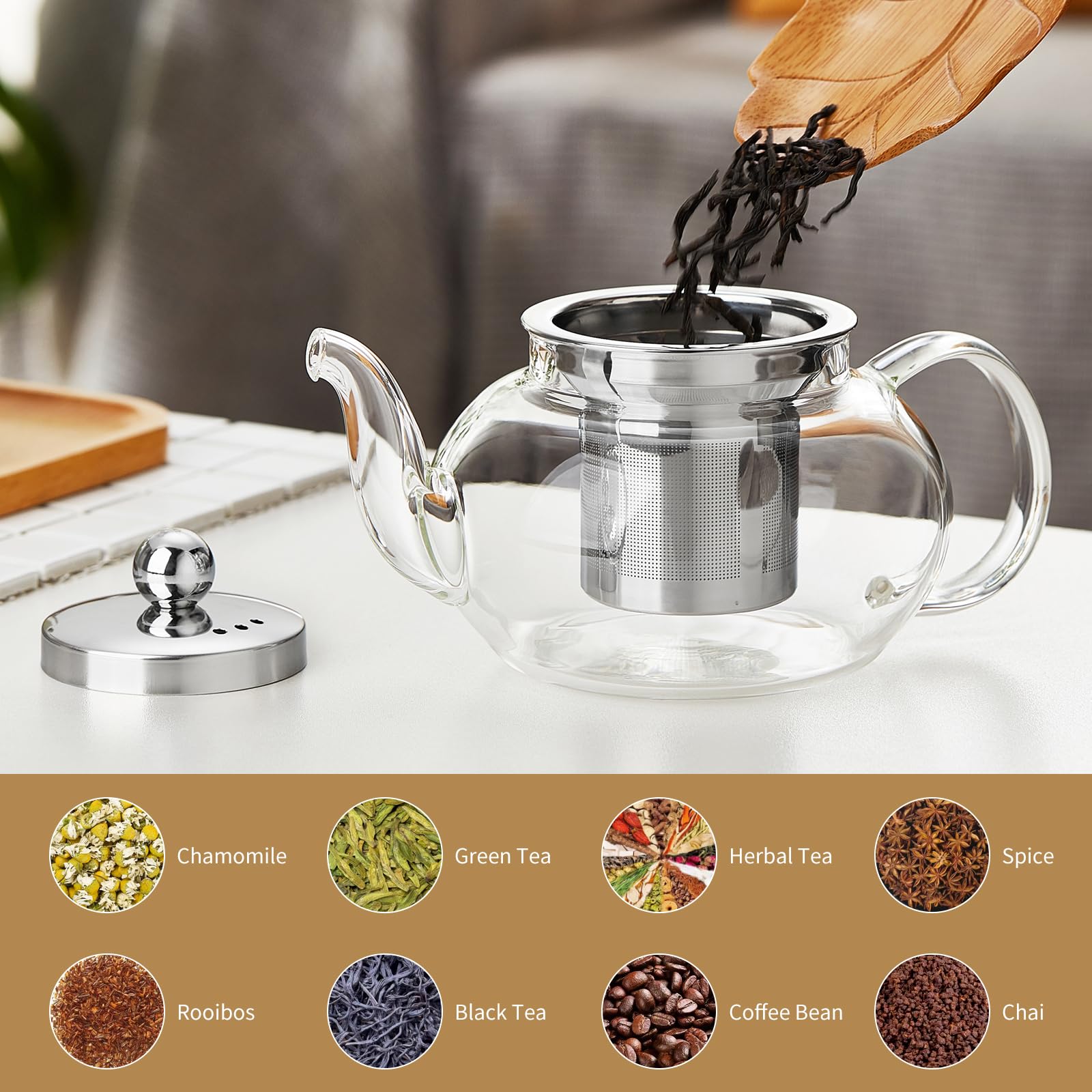 DOPUDO dishwasher-safe teapot simplifies cleanup after multiple brews.