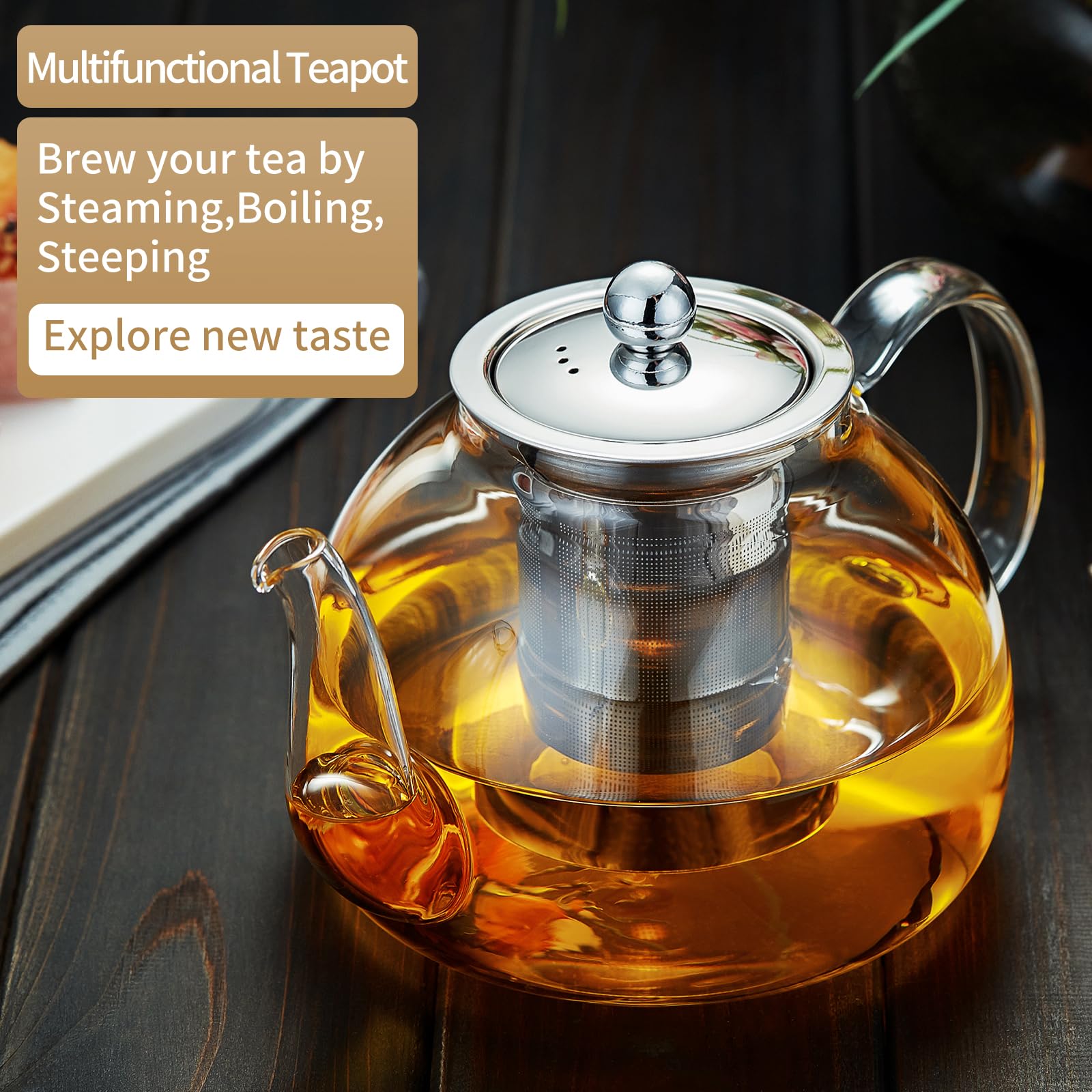 DOPUDO removable stainless steel infuser for blooming and loose leaves
