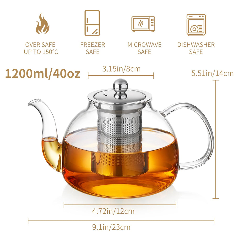 DOPUDO stovetop safe glass teapot ideal for quick brews