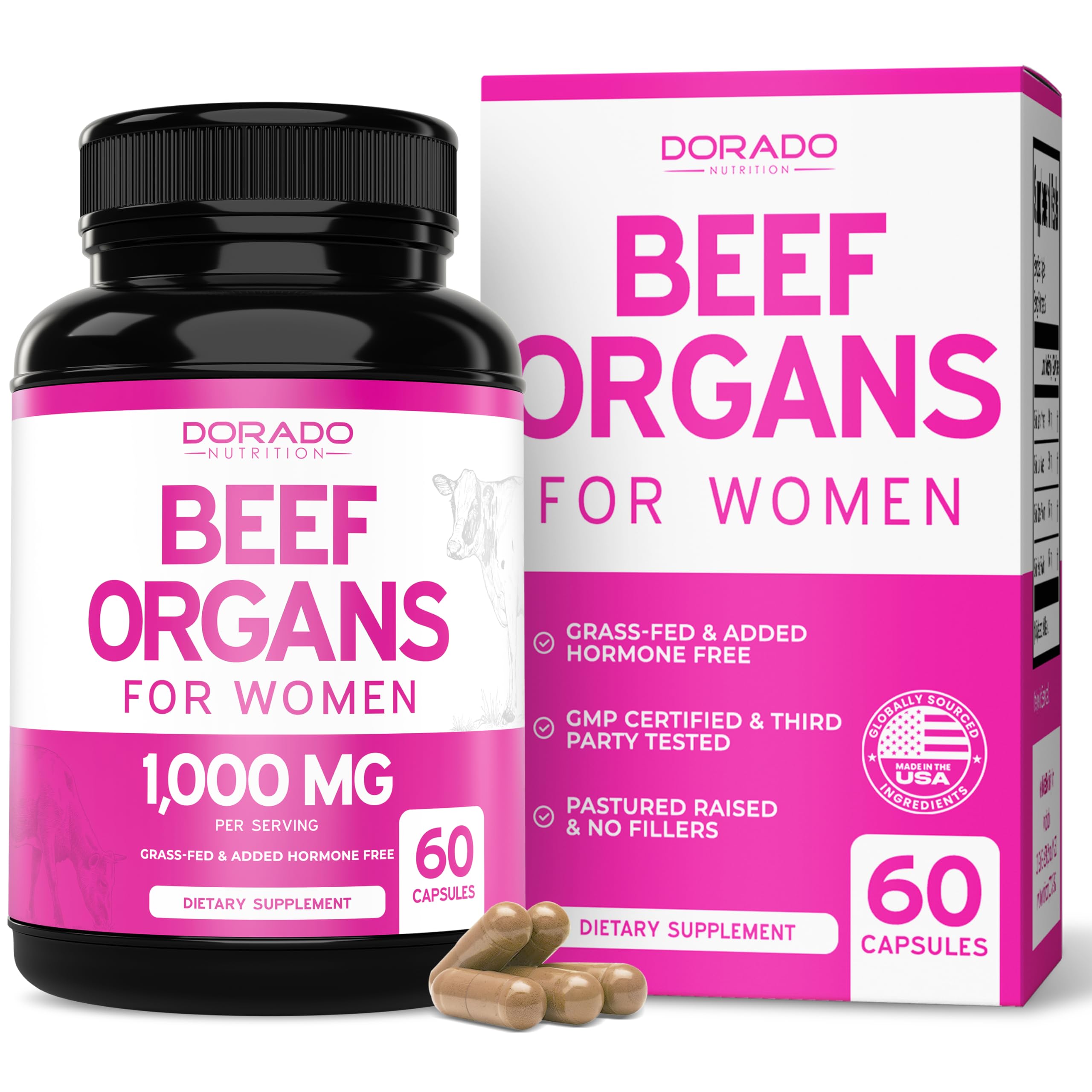 Dorado Nutrition Beef Organ Women Liver capsules support daily energy and nourishment.