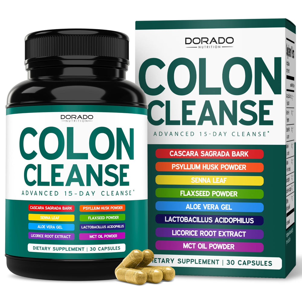 Dorado Nutrition Colon Cleanse bottle front view for gentle gut support