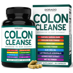 Dorado Nutrition Colon Cleanse bottle front view for gentle gut support