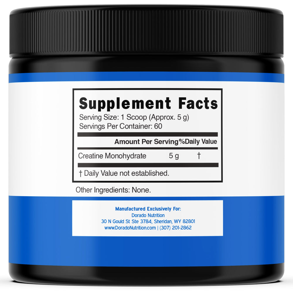 Closeup of Dorado Nutrition creatine powder granules for fast absorption