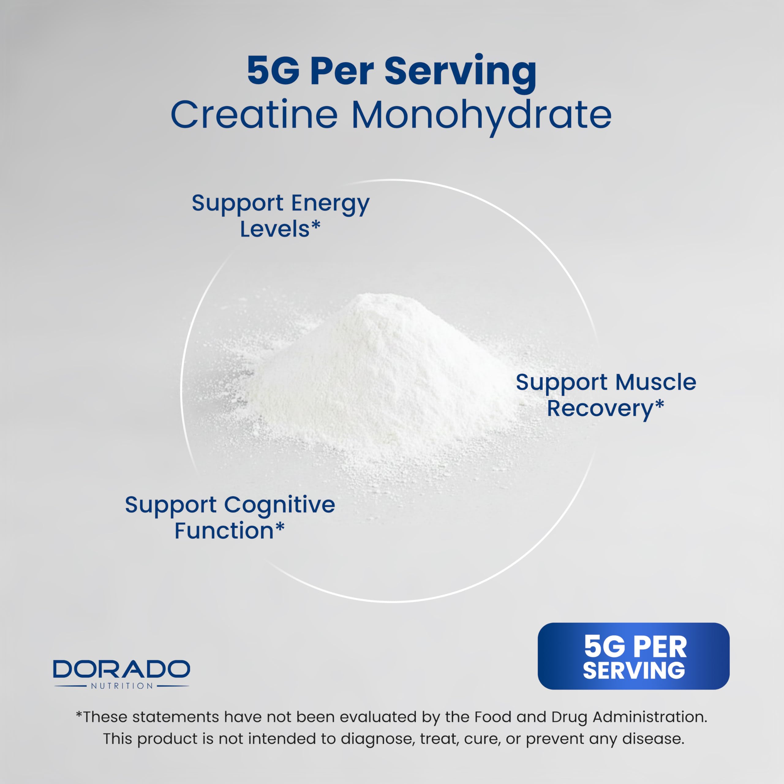 Unflavored Dorado Nutrition creatine packaging highlighting no added flavors