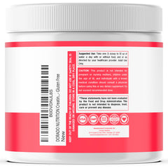 DORADO NUTRITION creatine label closeup highlighting collagen and BCAA