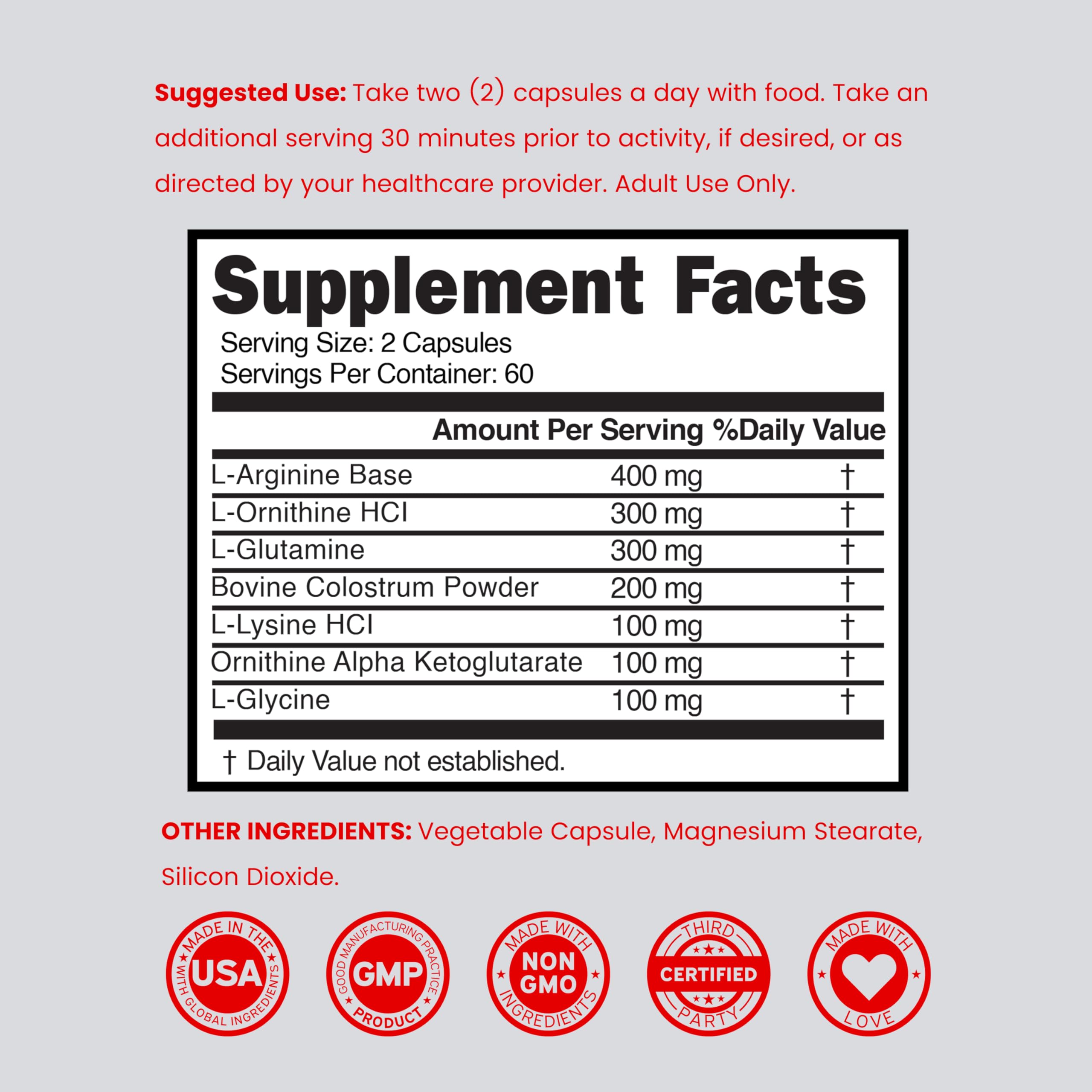 DORADO NUTRITION HGH formula is gluten-free and dairy-free.