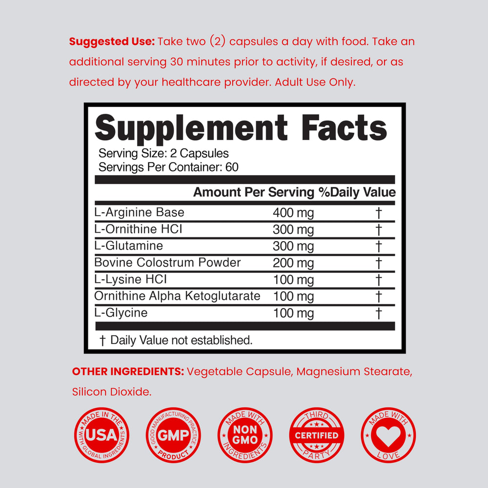 DORADO NUTRITION HGH formula is gluten-free and dairy-free.