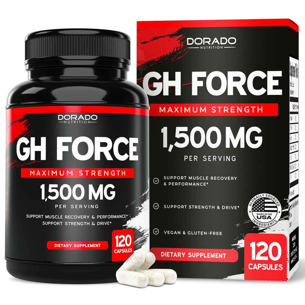 DORADO NUTRITION HGH supplements bottle front indicating daily support.