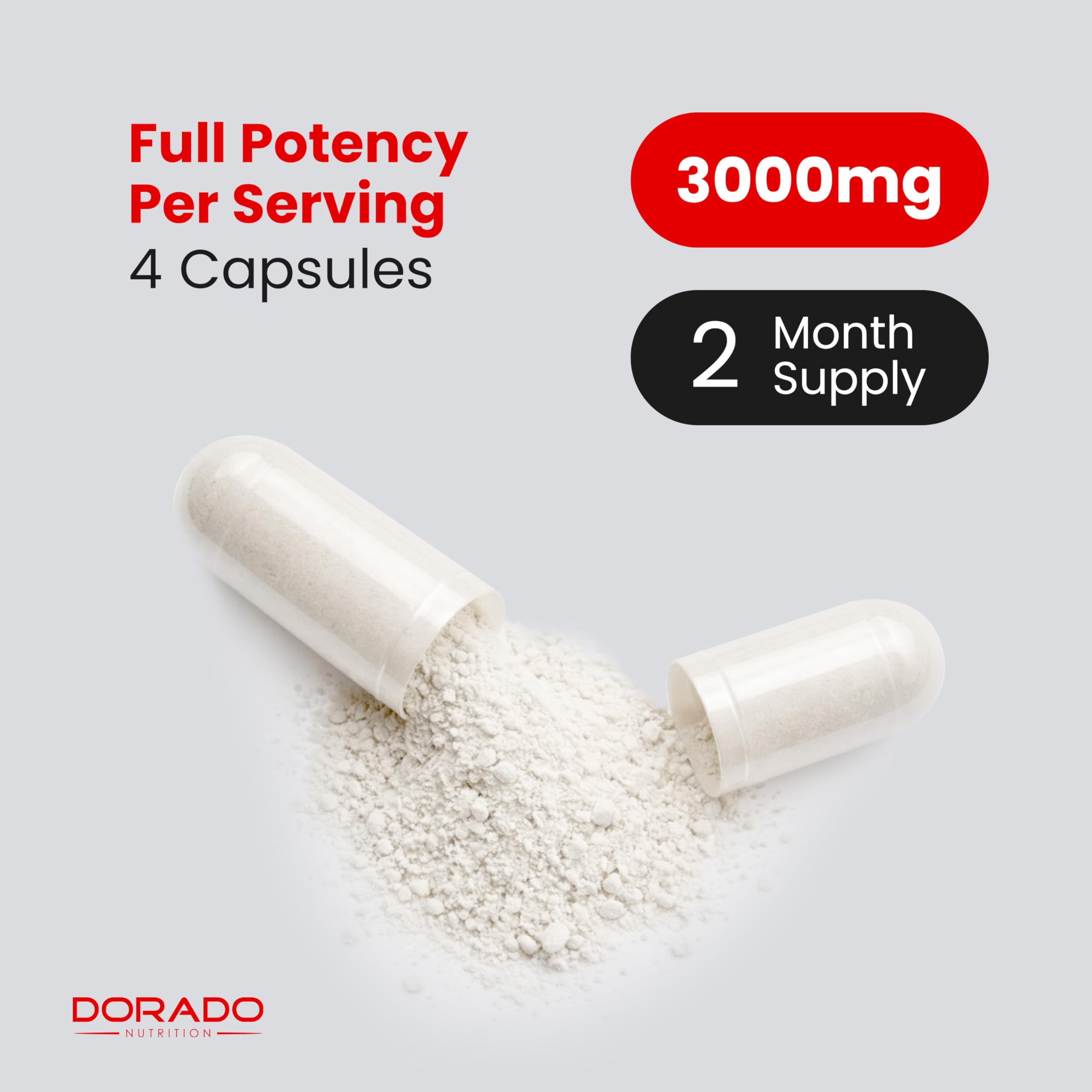 Dorado Nutrition nutrition facts panel on packaging for informed choices.