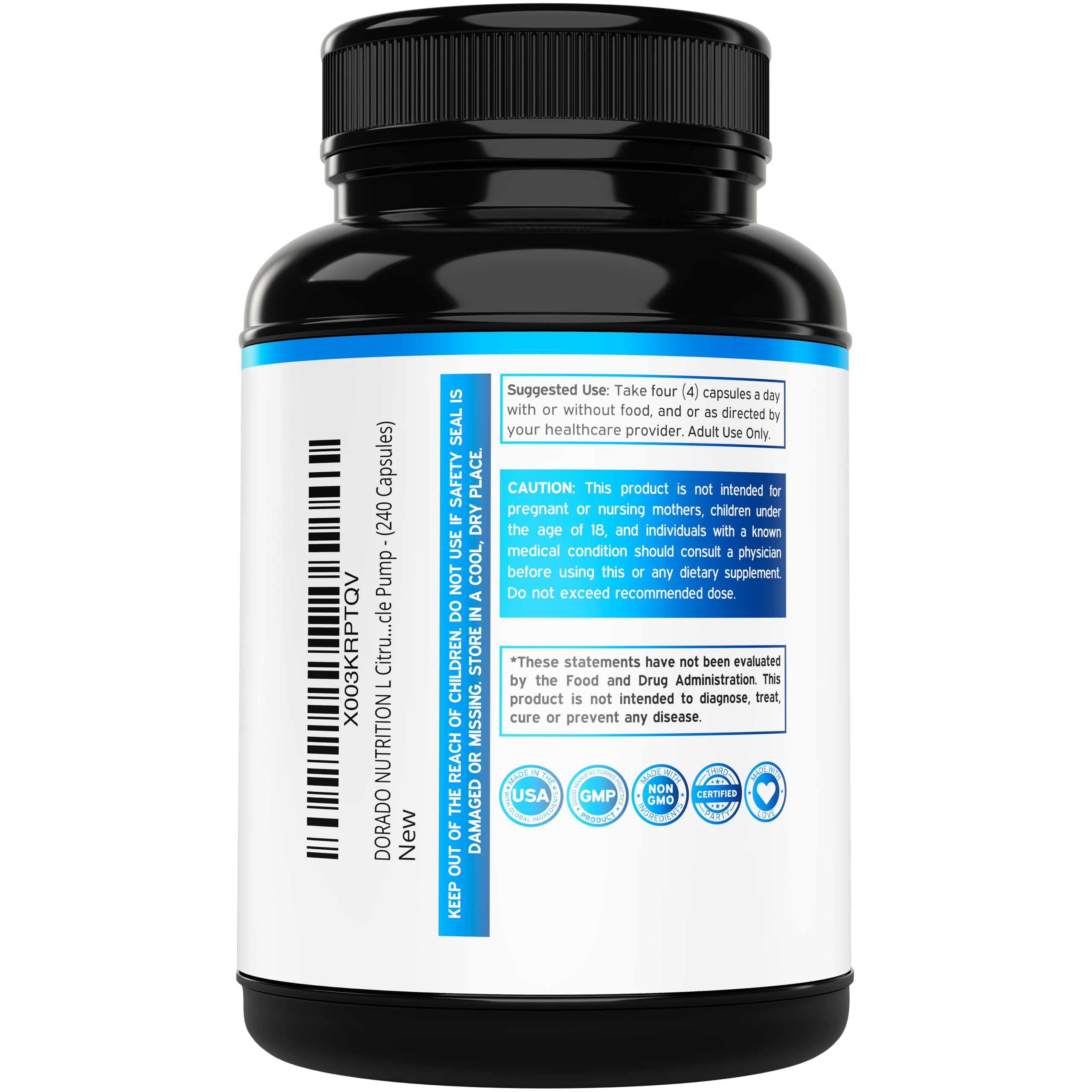 Serving scoop showing four capsules for a 3000mg dose.