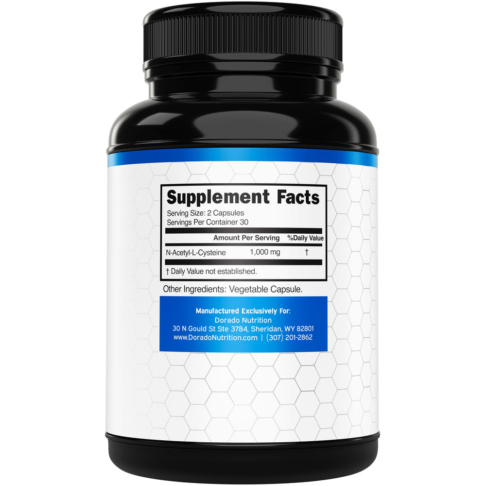 Dorado Nutrition NAC bottle front label highlighting high-potency supplement.