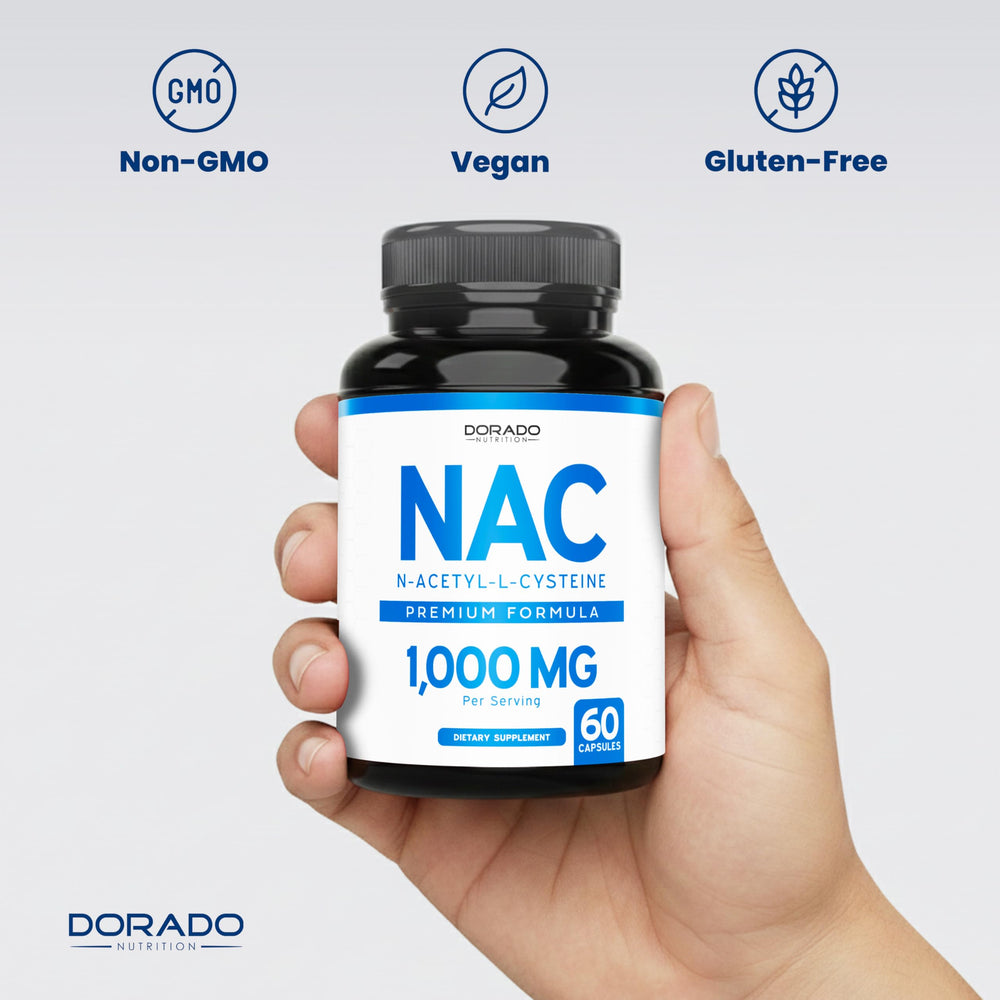 Dorado Nutrition NAC daily use concept with adults taking capsules.