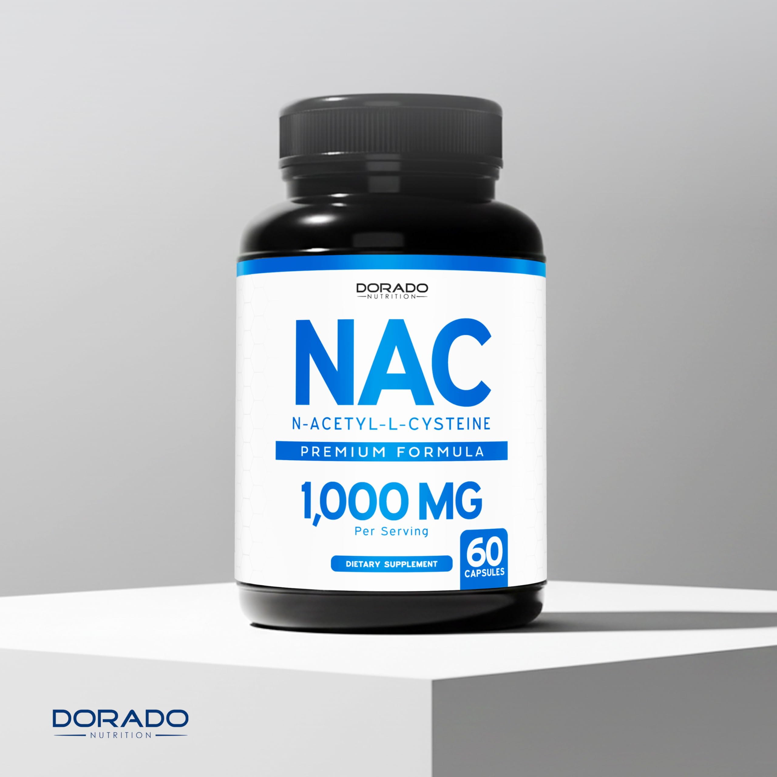 Dorado Nutrition NAC GMP-certified badge on packaging for quality control.
