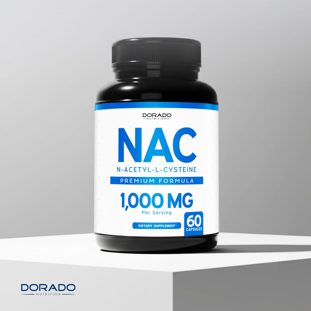 Dorado Nutrition NAC GMP-certified badge on packaging for quality control.