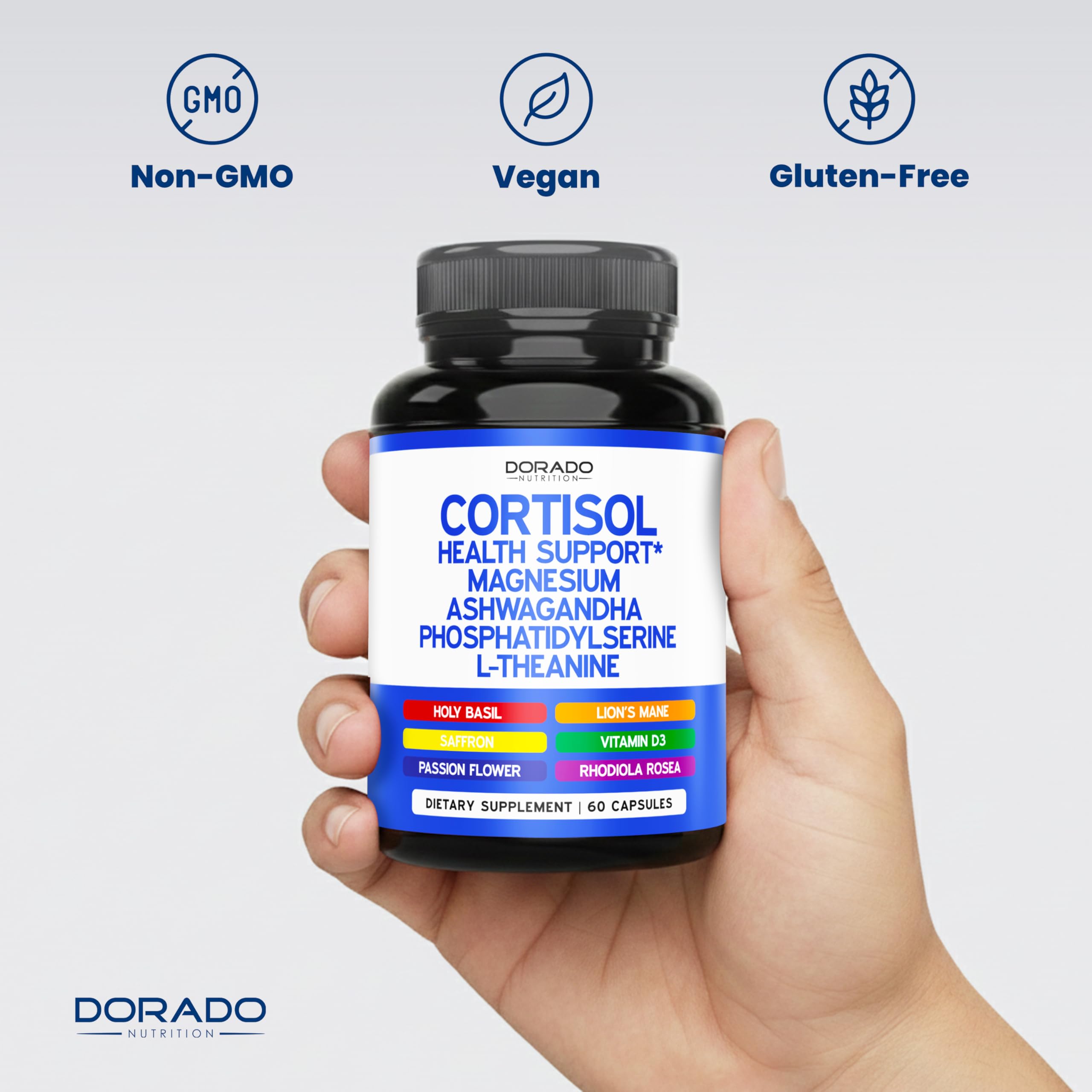 Dorado Nutrition product on white background emphasizes clean design.