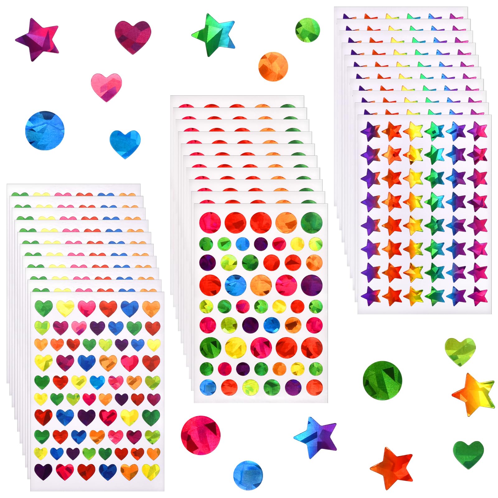 Dorbetar sparkly star stickers foil pack for eye-catching classroom rewards.