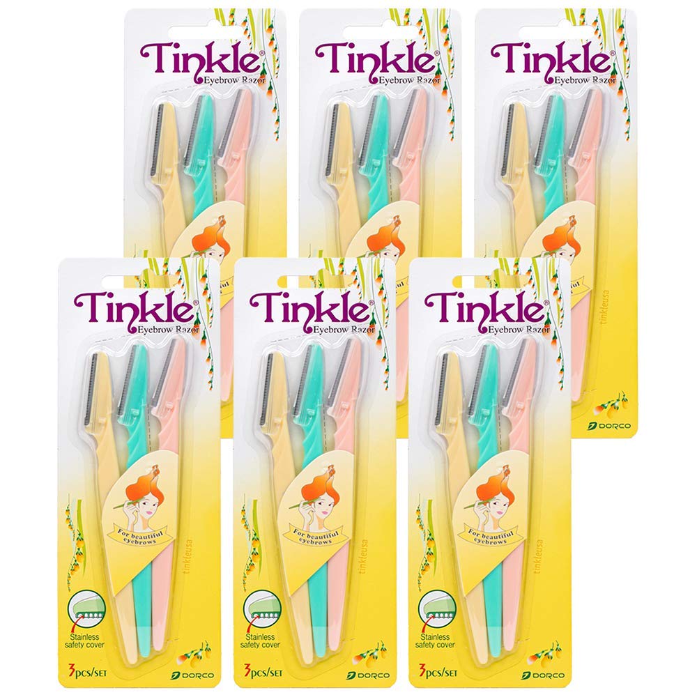 Dorco Tinkle dermaplaning tool 18ct set for precise facial hair removal