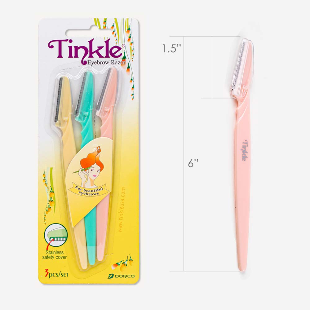 Dorco Tinkle razor showcasing stainless steel safety cover for skin protection