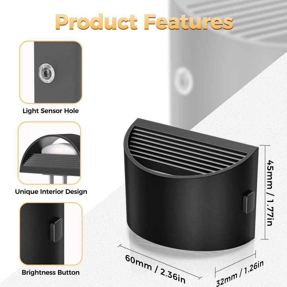 DORESshop night light in a minimalist black cylindrical frame.