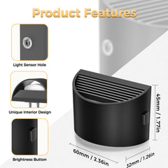 DORESshop night light in a minimalist black cylindrical frame.