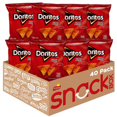 Doritos Nacho Cheese bags in a display for bulk snacking at events.