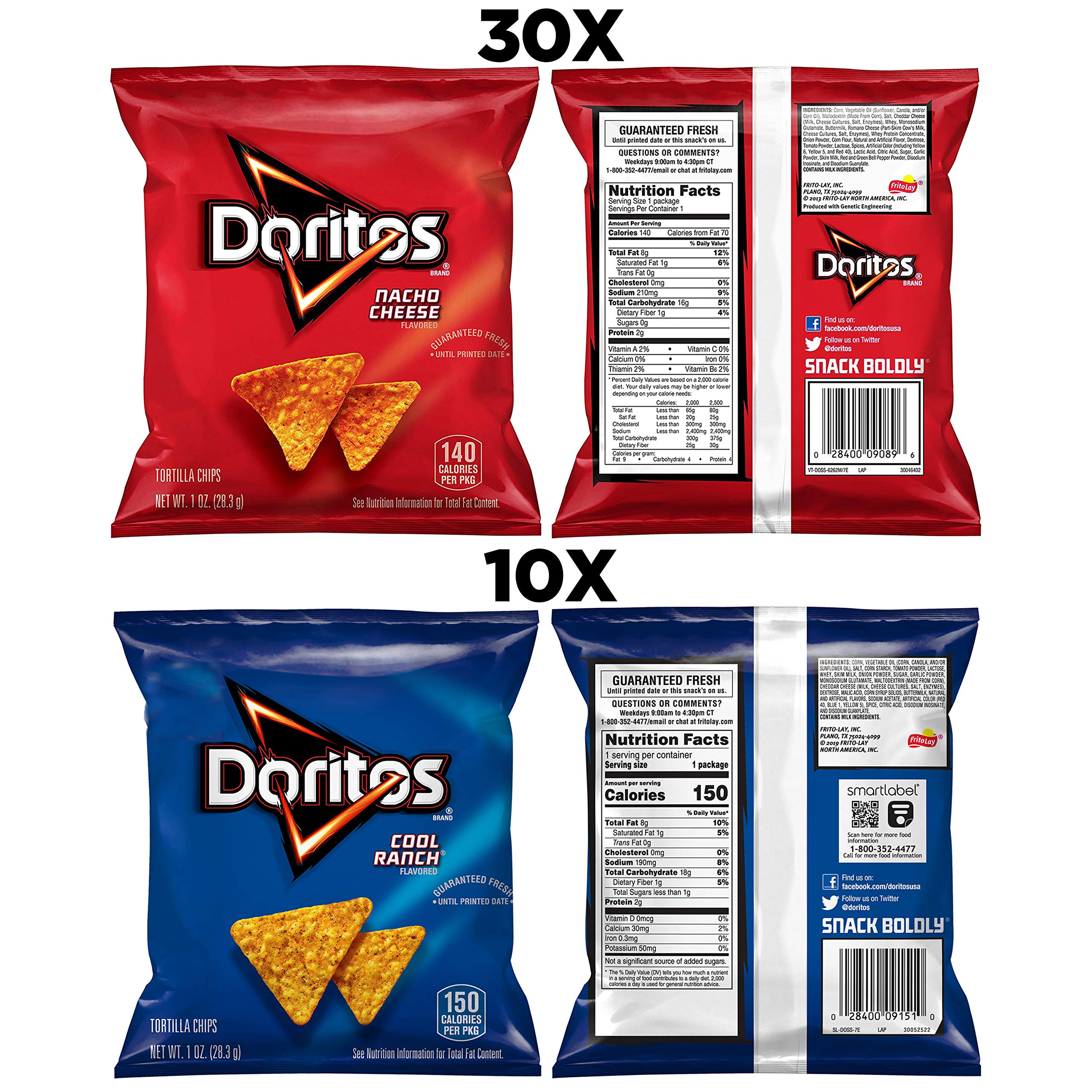 Doritos cool ranch single-serve bag ready for school lunch or break time.