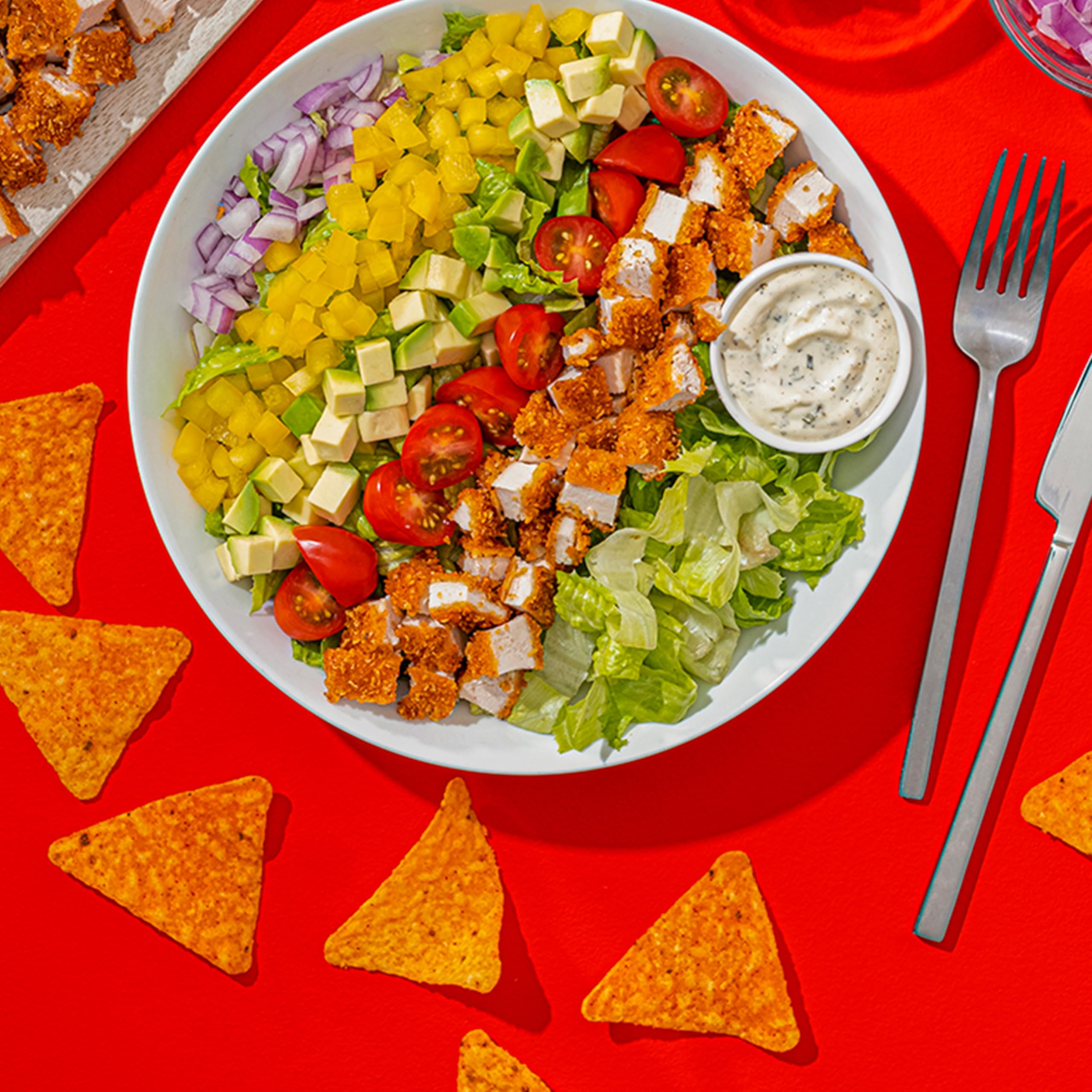 Doritos snacks image highlighting vibrant colors and crisp triangles for bold snacking.