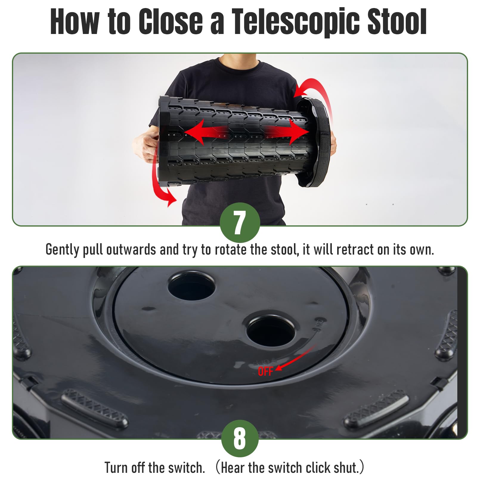 Doseno foldable stool lightweight at two point two pounds for easy carry.