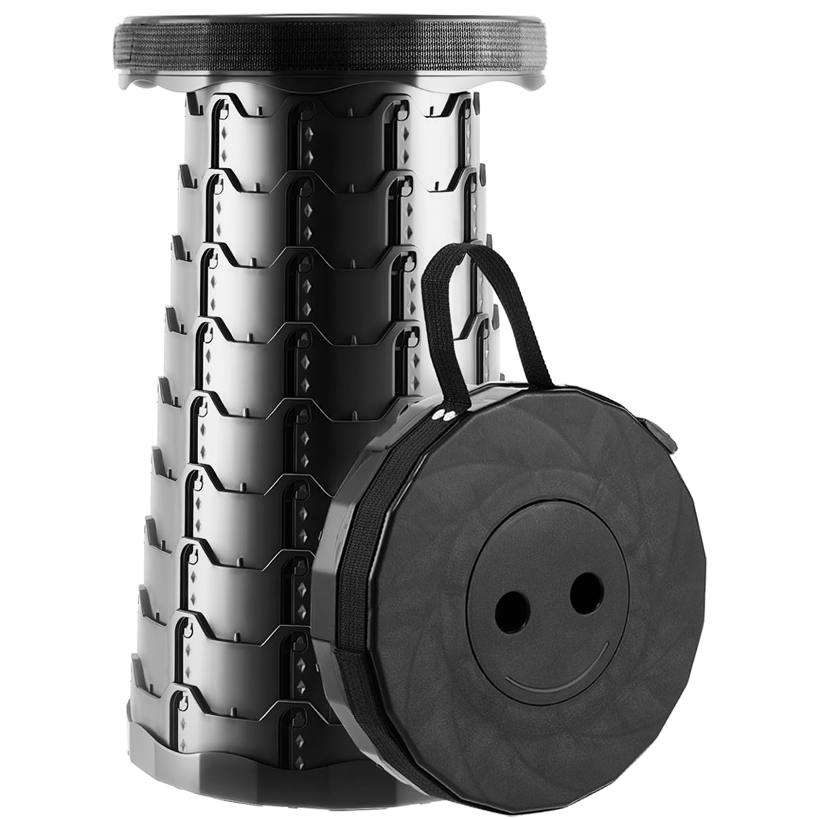 Doseno upgraded foldable stool closed for compact transport.